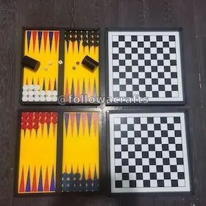 Acrylic Backgammon Chess Two In One