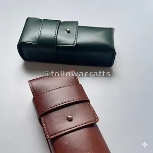 Luxury Leather Sunglasses Case Flap With Stud Closure