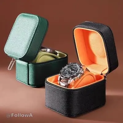 Pu Zipper Single Watch Case 4